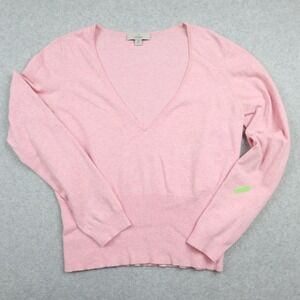 Caslon Sweater Womens XL Lightweight Pullover Knit Deep V-Neck‎ Pink Long Sleeve